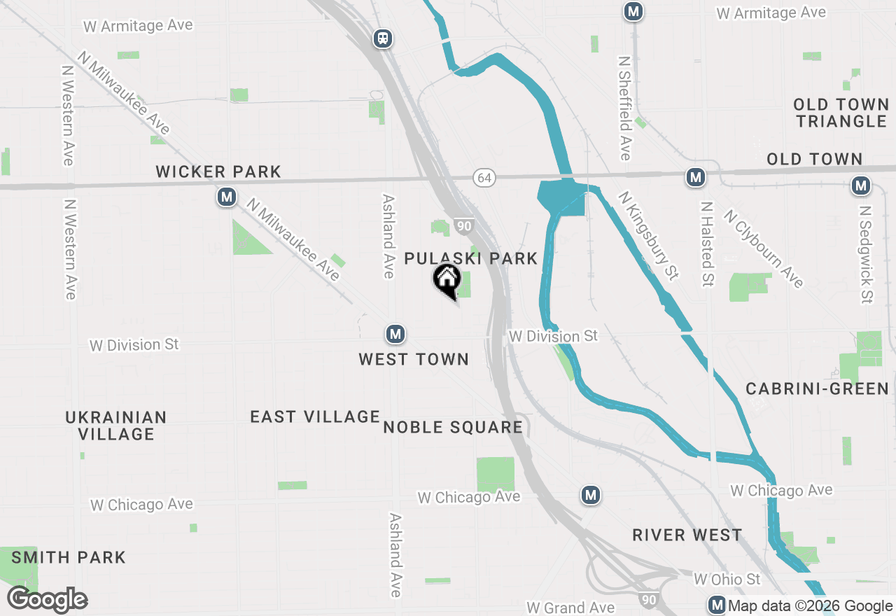 Map of 1244 N Cleaver Street #2W, Chicago, IL 60642