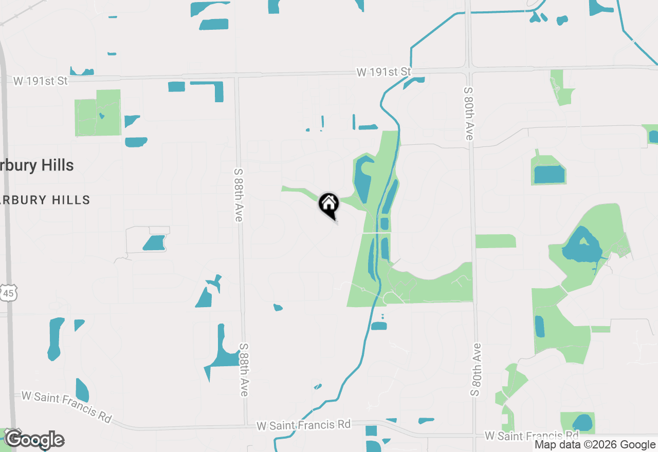 Map of 19612 Silverside Drive, Tinley Park, IL 60487