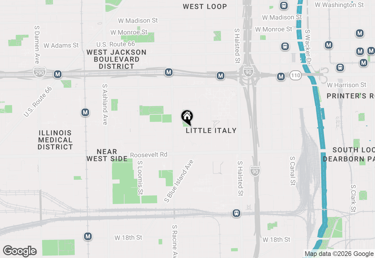 Map of 1106 W Taylor Street #3RD-FLR, Chicago, IL 60607