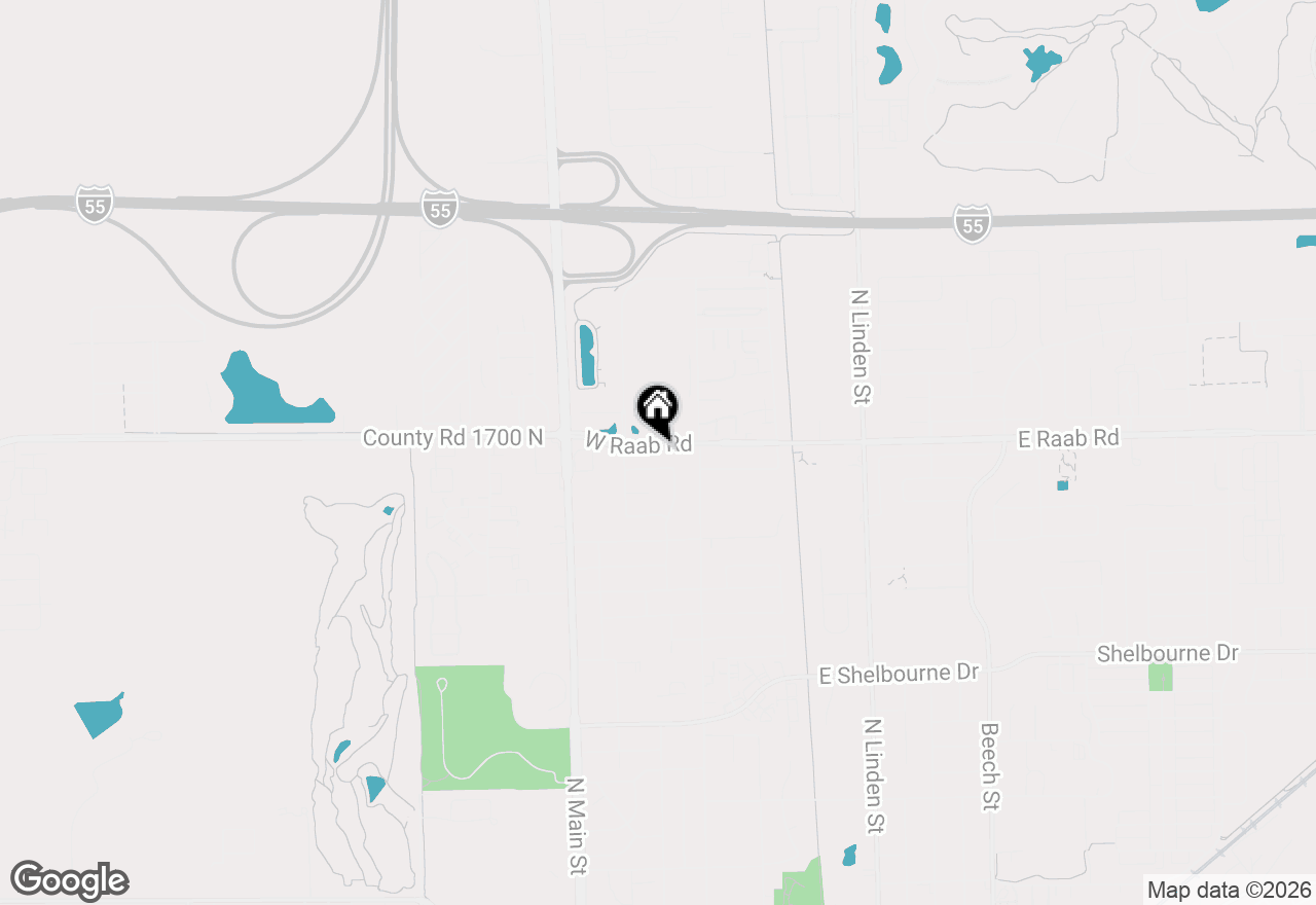 Map of 405 W Raab Road, Normal, IL 61761