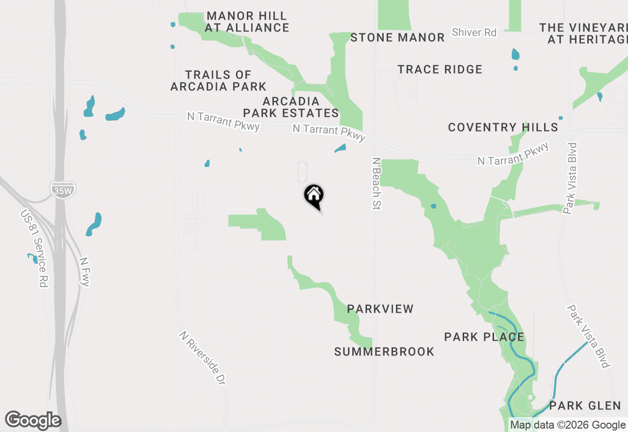 Map of 8120 Broken Arrow Road, Fort Worth, TX 76137
