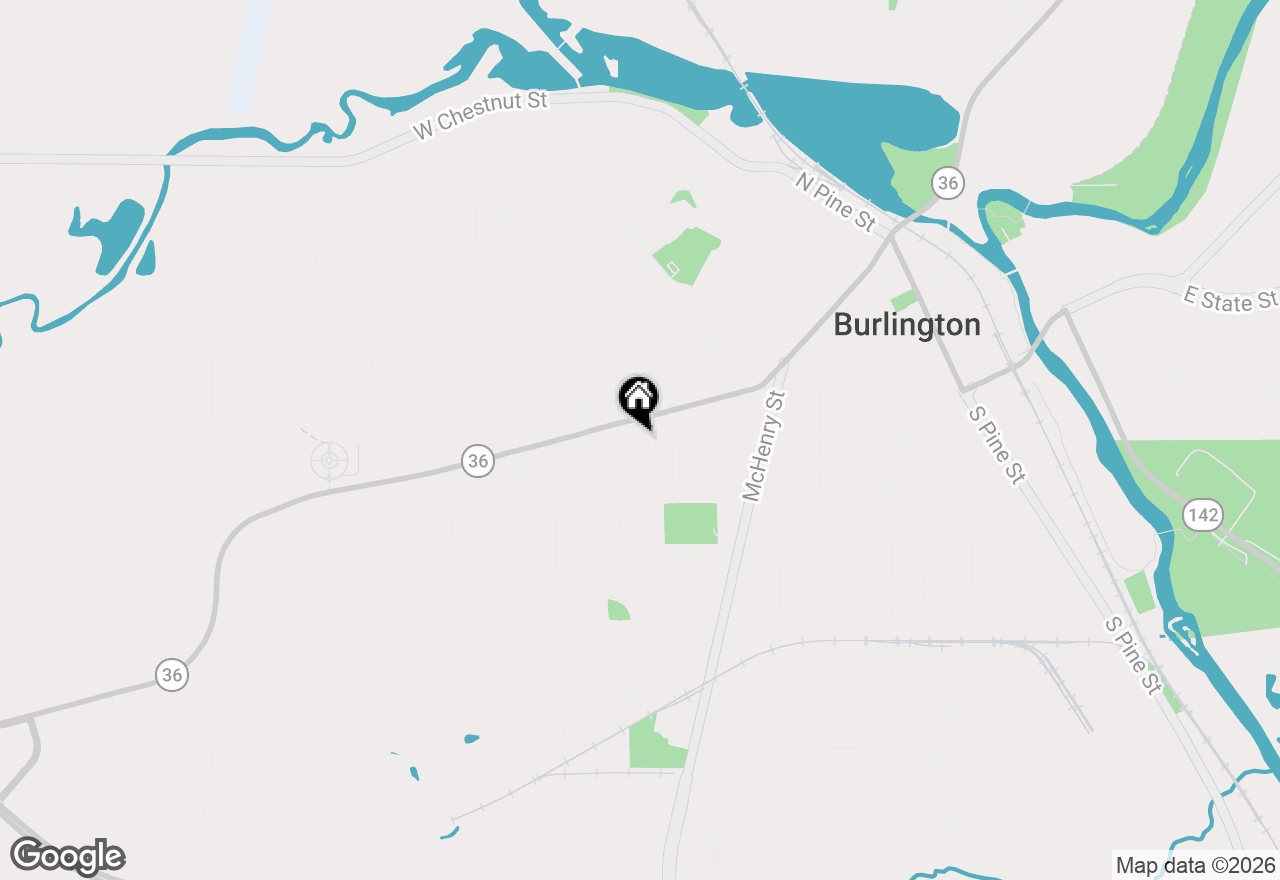 Map of 408 Orchard St, Burlington, WI 53105
