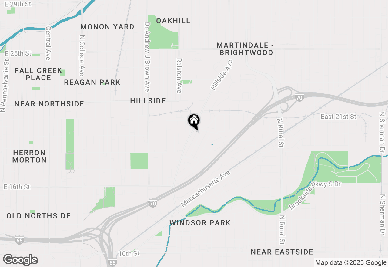 Map of 2009 Hillside Avenue, Indianapolis, IN 46218