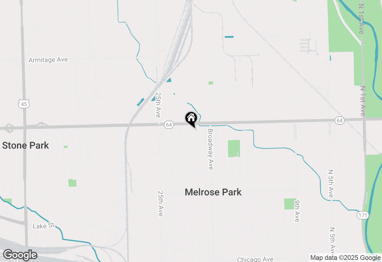 Map of 1828 N 21st Avenue, Melrose Park, IL 60160
