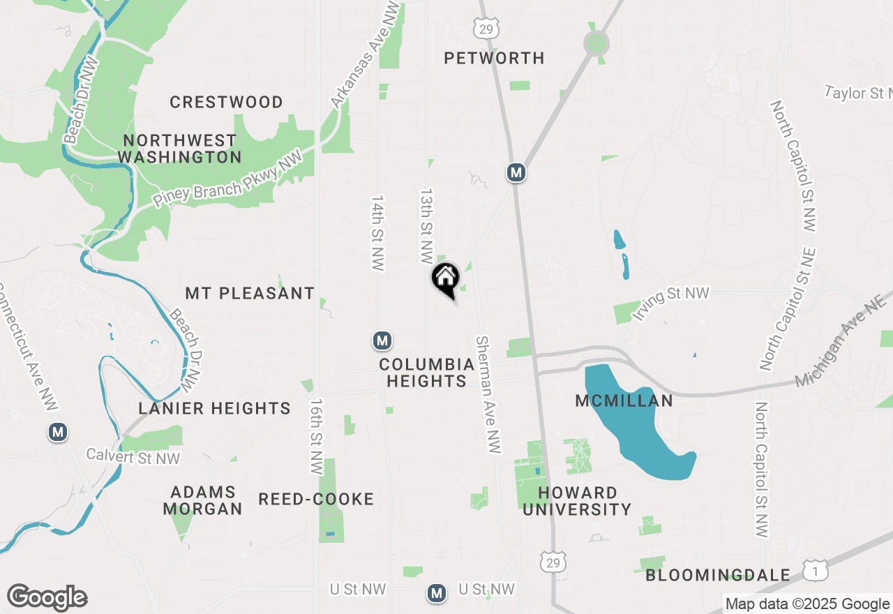 Map of 1116 Lamont Street Nw, Washington, DC 20010