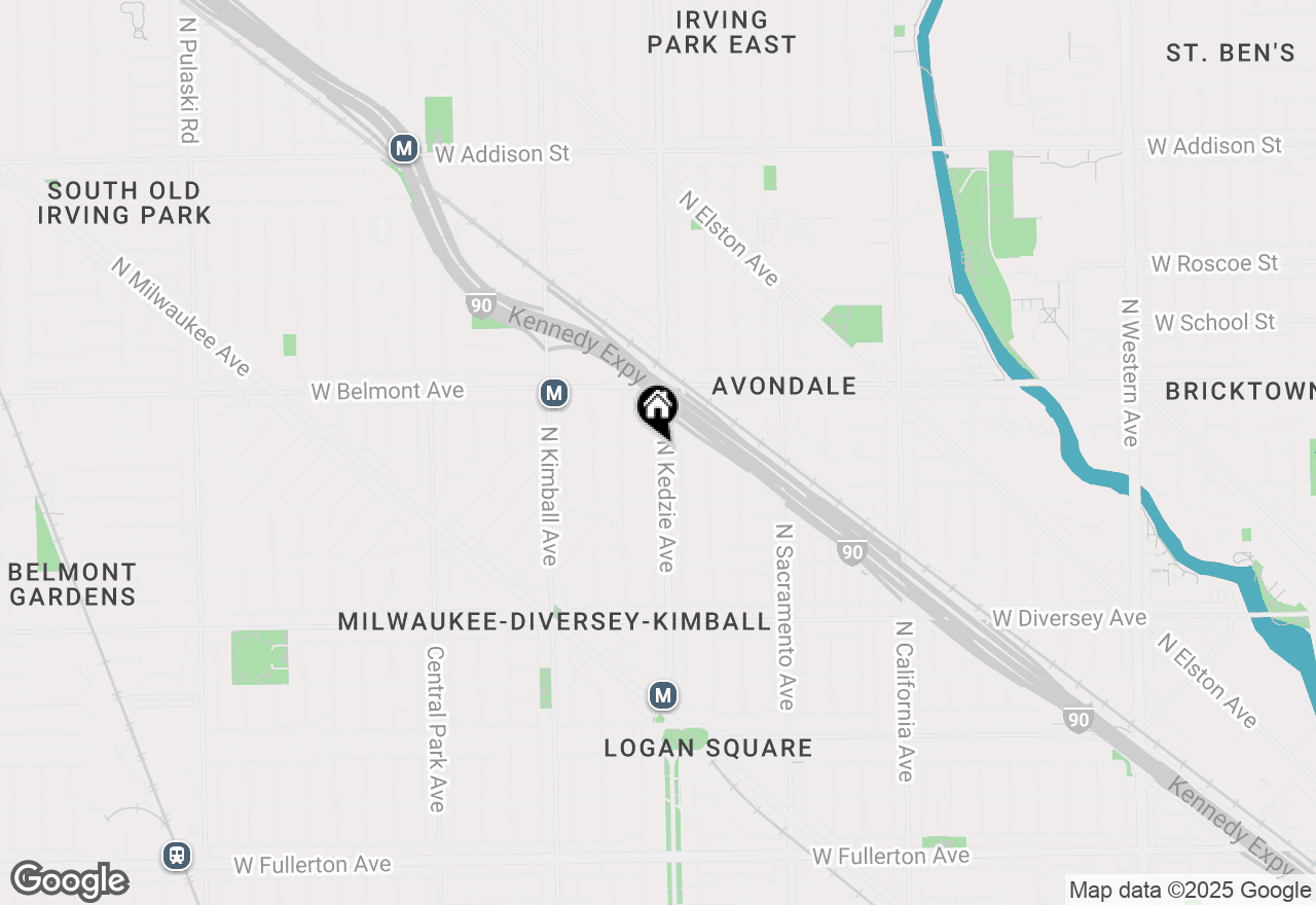 Map of 3054 N Kedzie Avenue #2F, Chicago, IL 60618