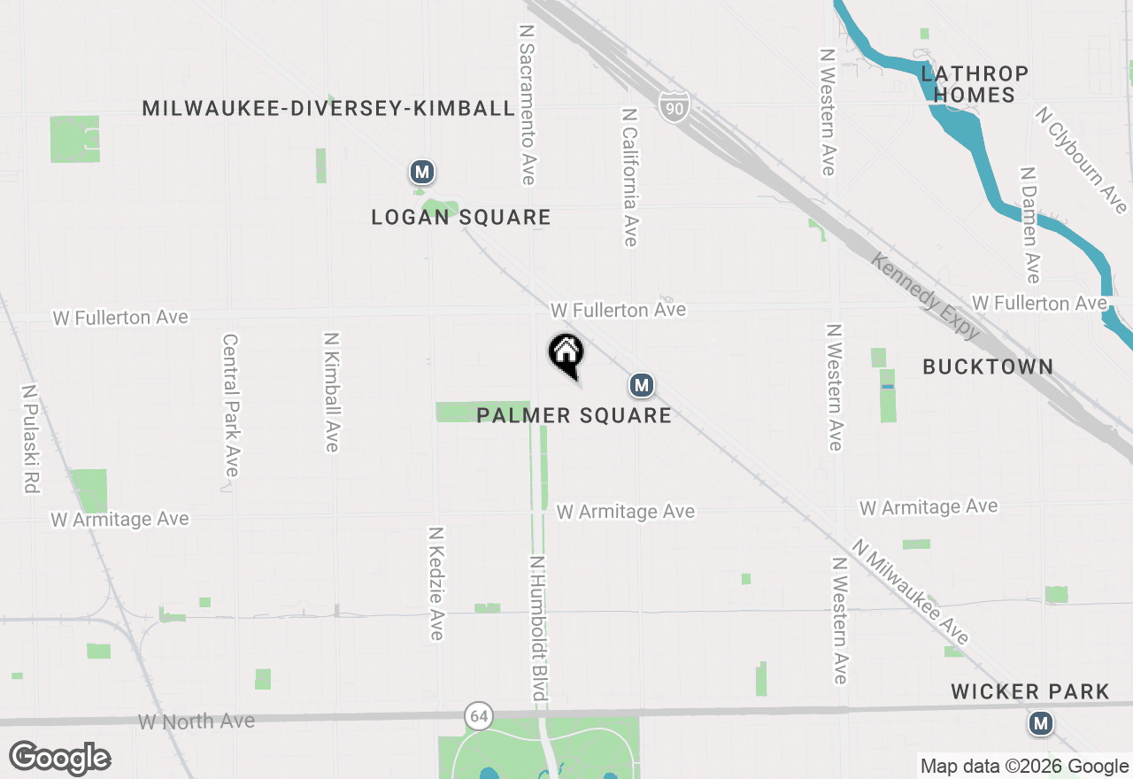 Map of 2910 W Palmer Street #2, Chicago, IL 60647