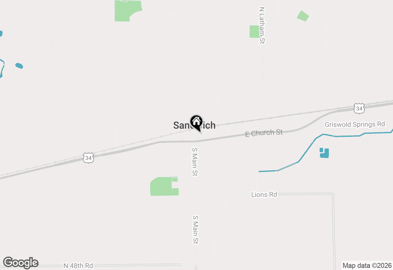 Map of 8 E Railroad Street #3, Sandwich, IL 60548