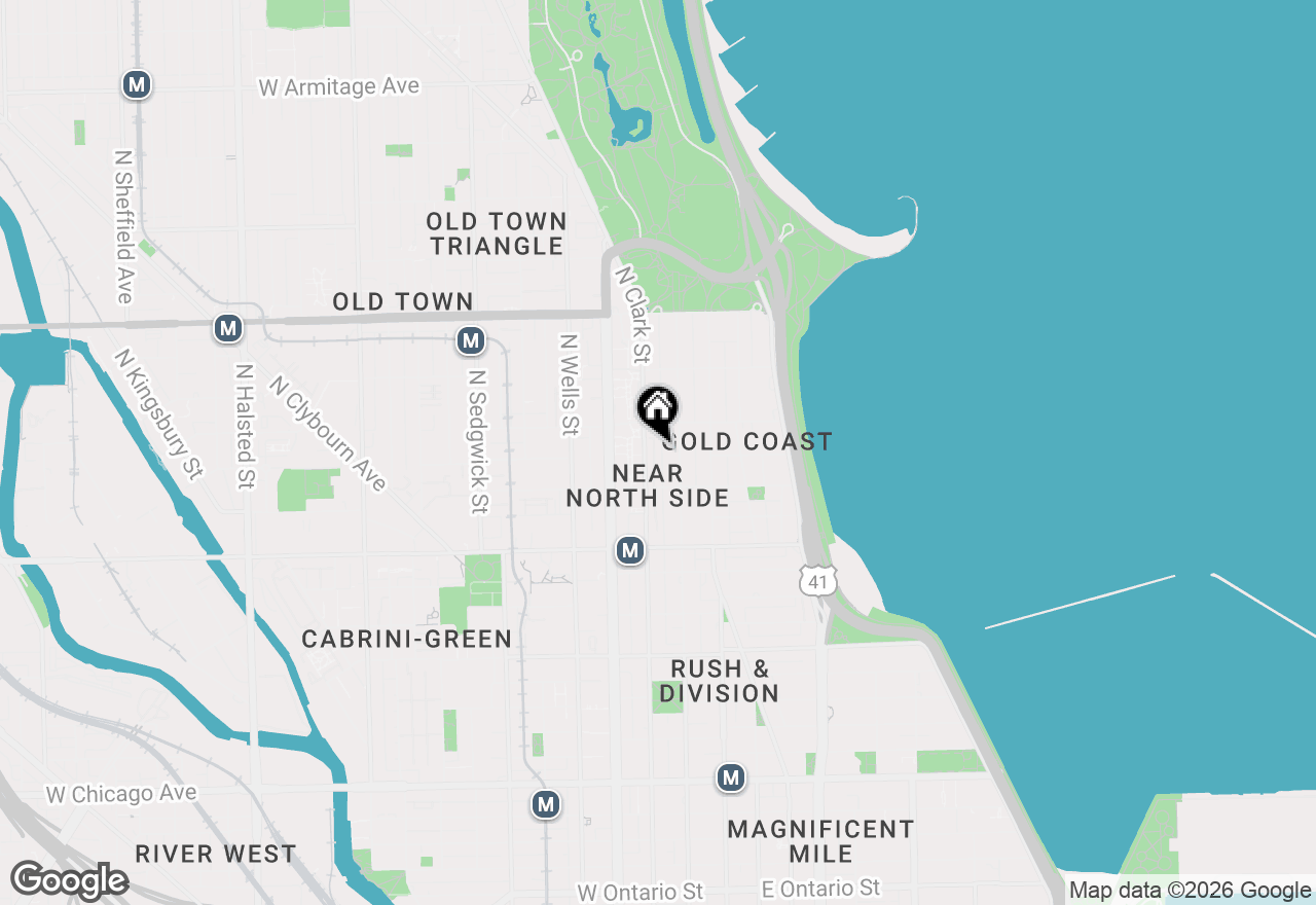 Map of 1327 N Sutton Place, Chicago, IL 60610