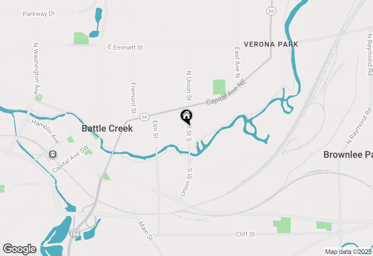 Map of 74 Union Street S, Battle Creek, MI 49017