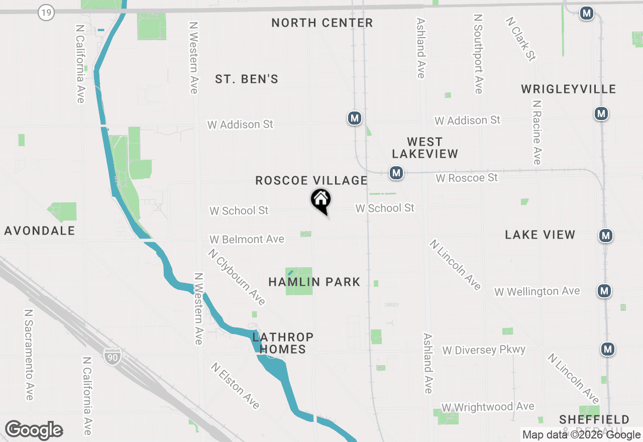 Map of 1942 W Melrose Street #1, Chicago, IL 60657