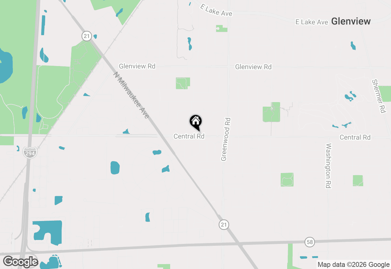 Map of 602 Hillside Road, Glenview, IL 60025