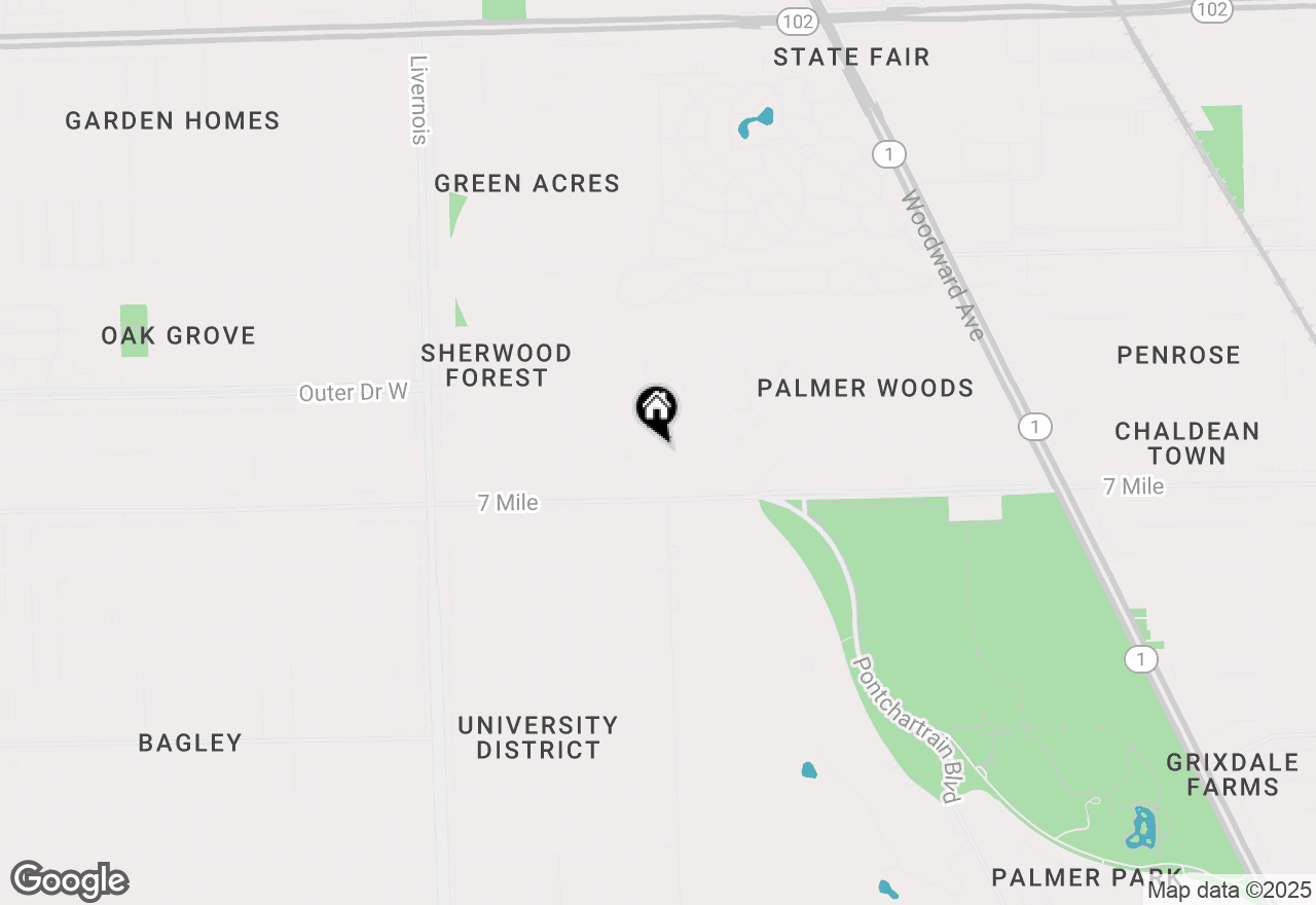 Map of 19190 Parkside Street, Detroit, MI 48221