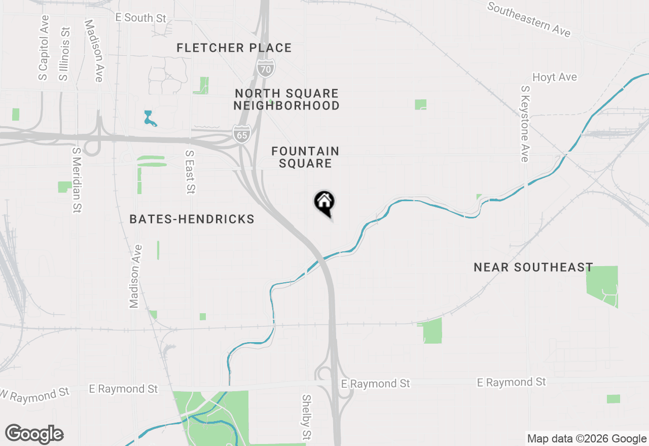 Map of 1427 Olive Street, Indianapolis, IN 46203