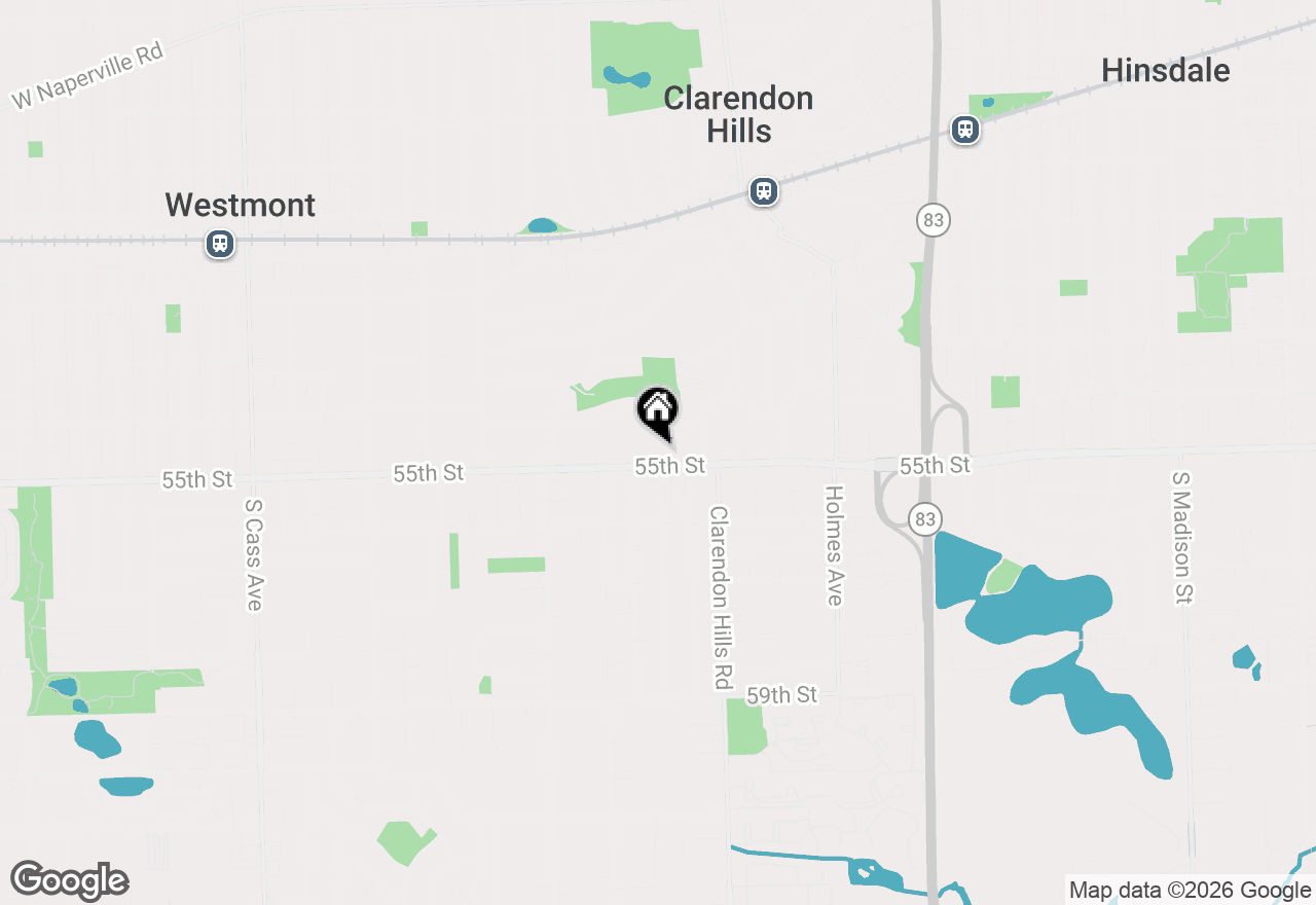 Map of 334 55th Street, Clarendon Hills, IL 60514