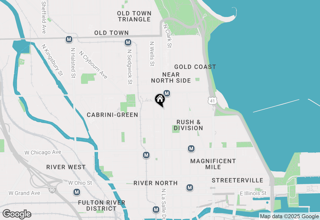 Map of 1038 N La Salle Street #W, Chicago, IL 60610