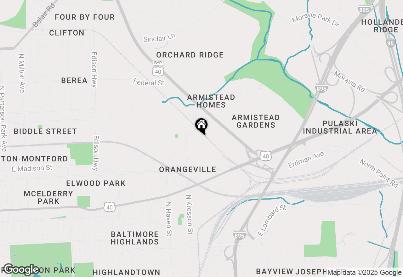 Map of 4601 E Eager Street, Baltimore, MD 21205