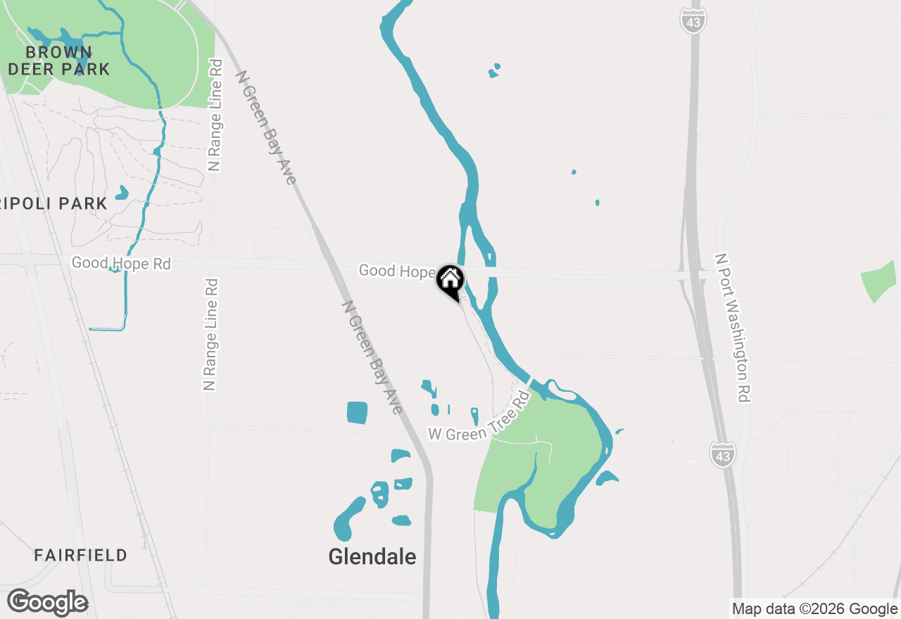Map of 7015 N Milwaukee River Pkwy, Glendale, WI 53209