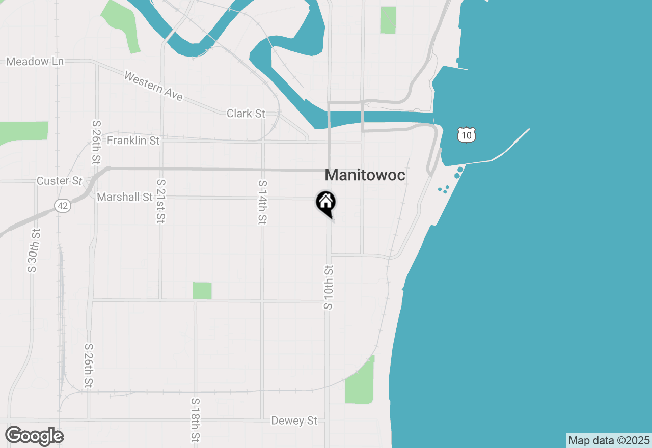 Map of 1136 S 10th St, Manitowoc, WI 54220