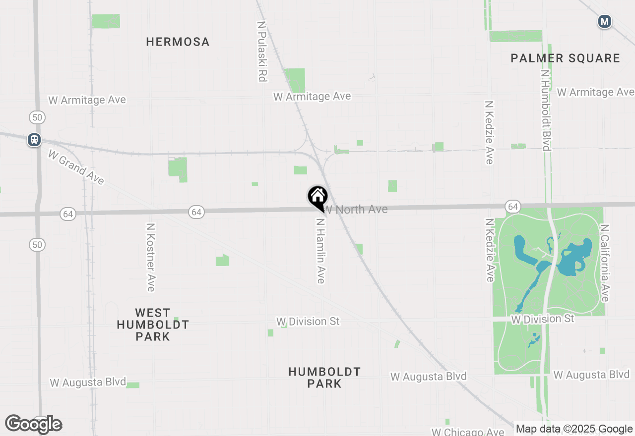 Map of 1540 N Hamlin Avenue #2, Chicago, IL 60651