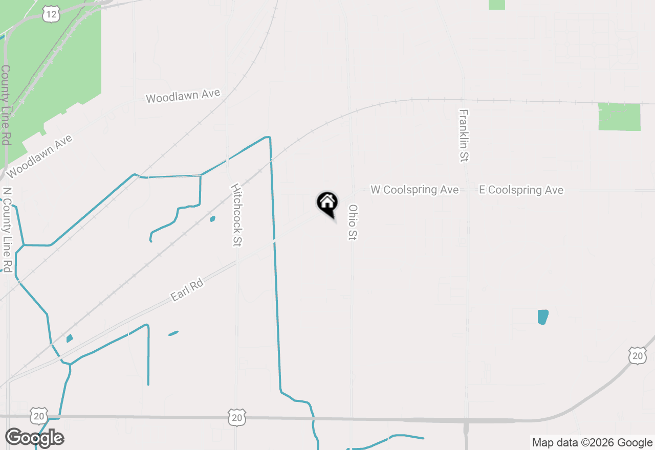 Map of 1128 Earl Road, Michigan City, IN 46360