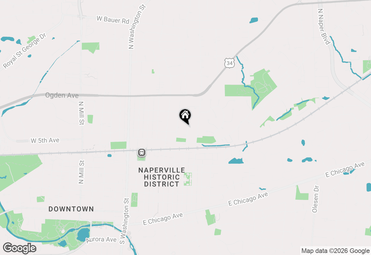 Map of 619 N Wright Street, Naperville, IL 60563