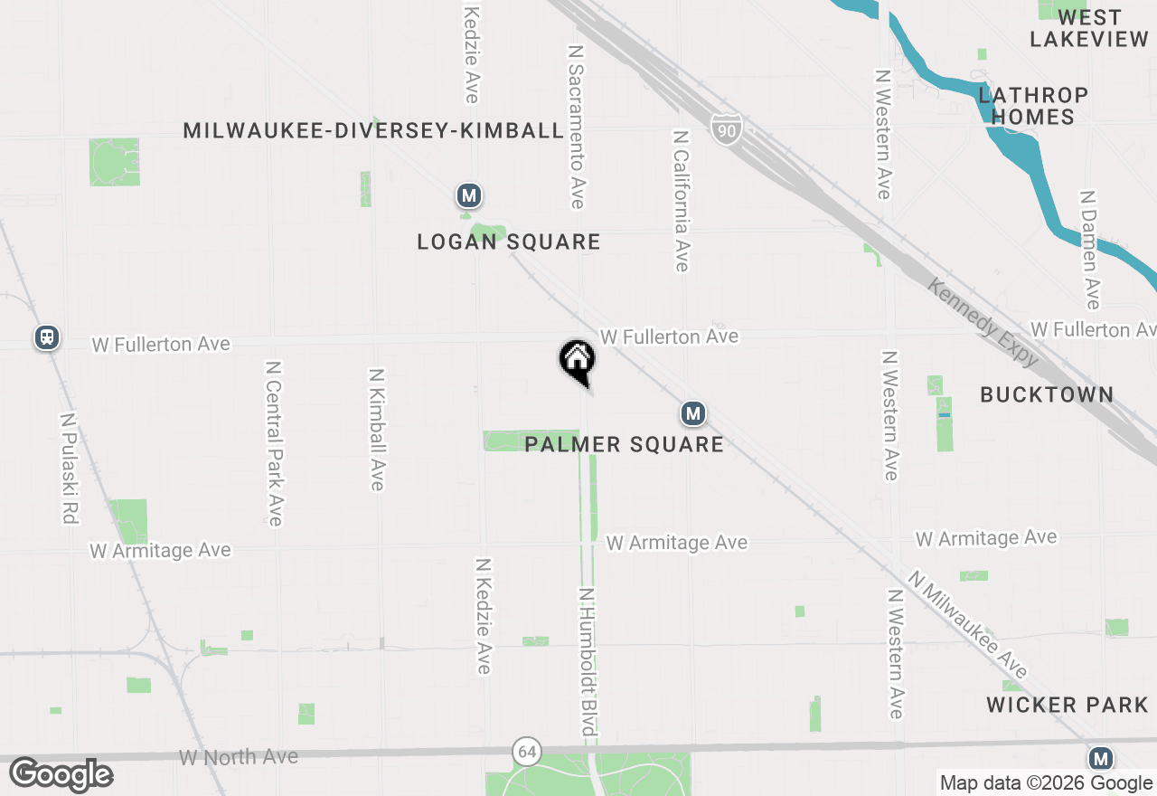 Map of 3004 W Lyndale Street #1E, Chicago, IL 60647