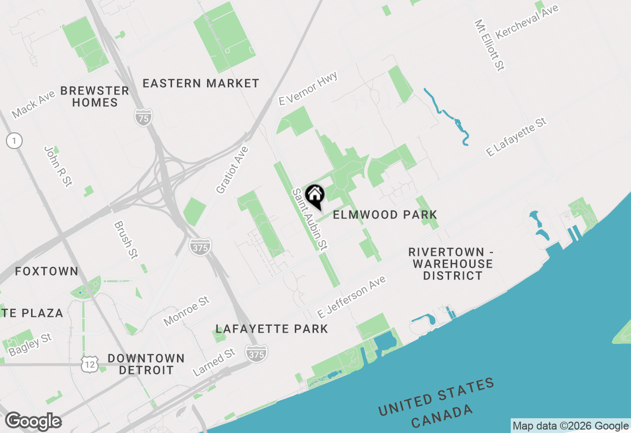 Map of 1100 Saint Aubin Place, Detroit, MI 48207
