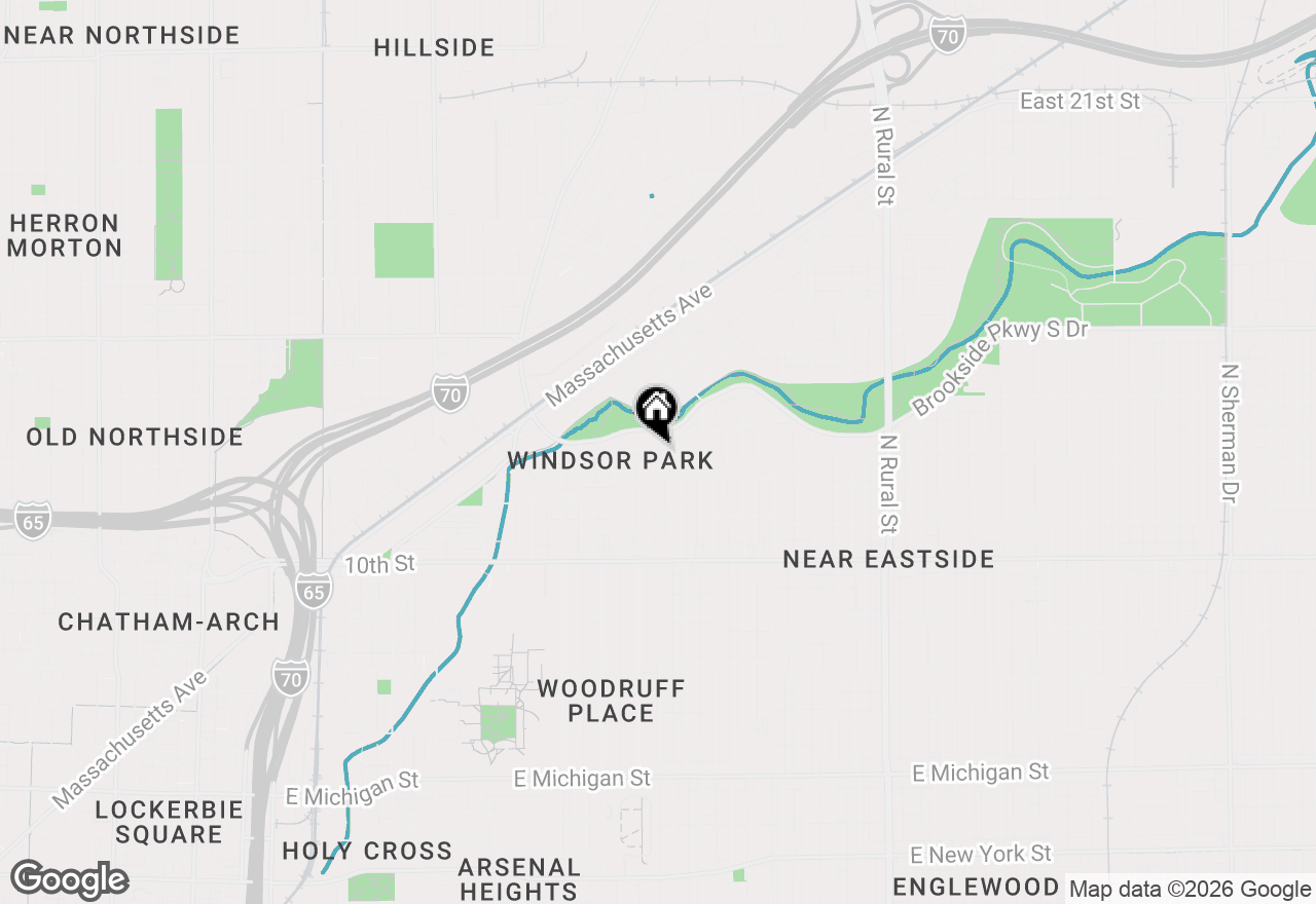 Map of 1302 Tecumseh Street, Indianapolis, IN 46201