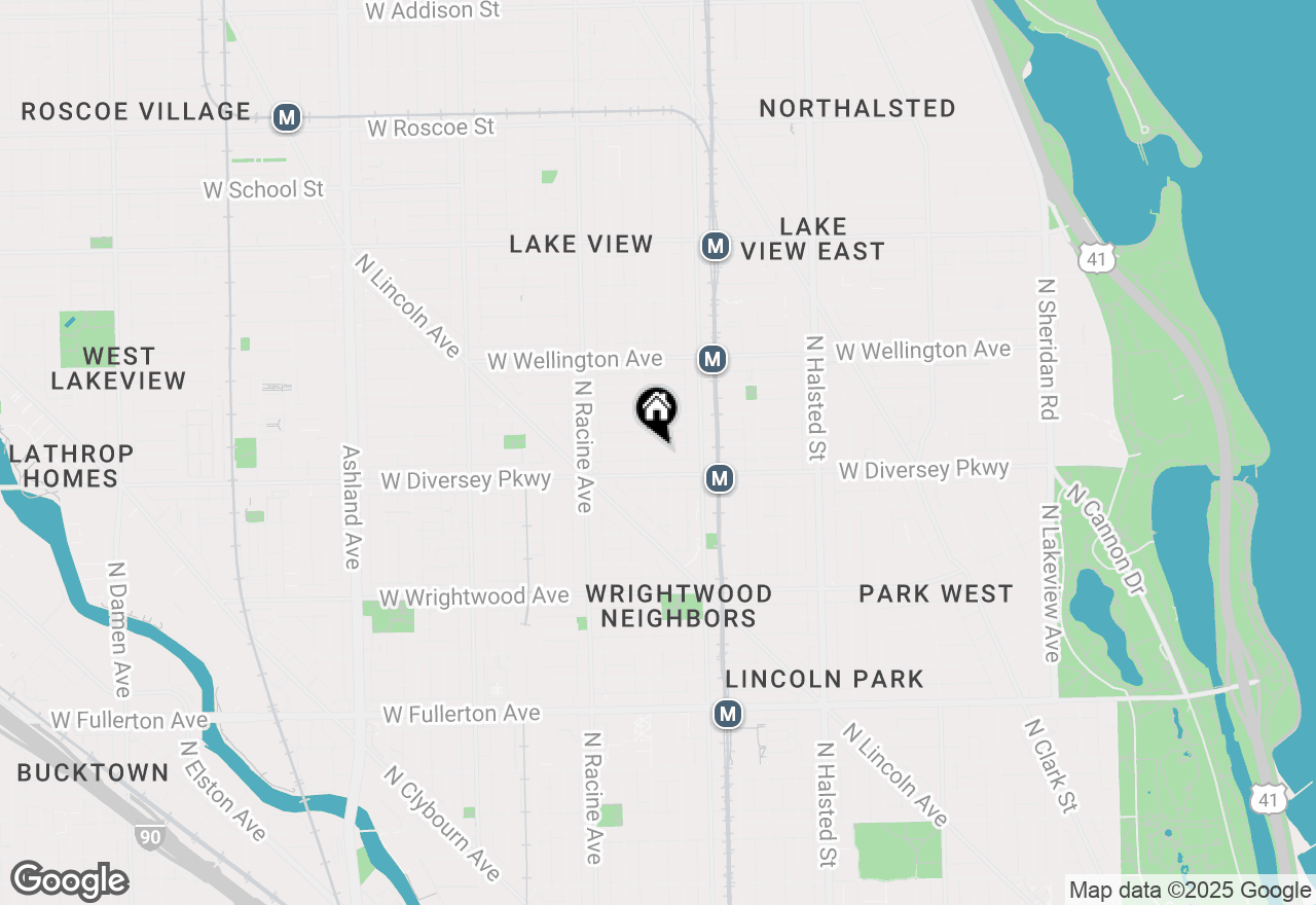 Map of 1047 W Wolfram Street #1, Chicago, IL 60657