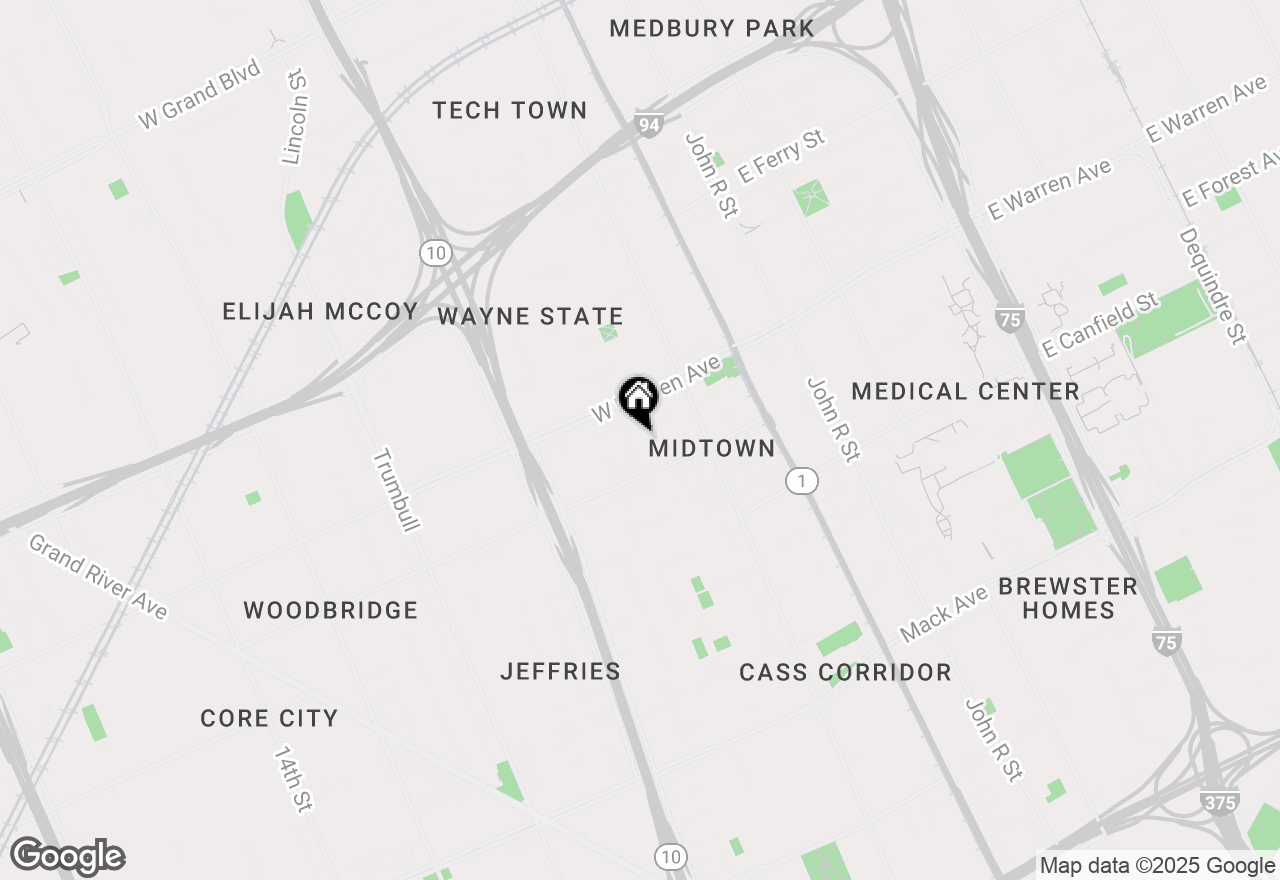 Map of 615 W Hancock Street #101, Detroit, MI 48201