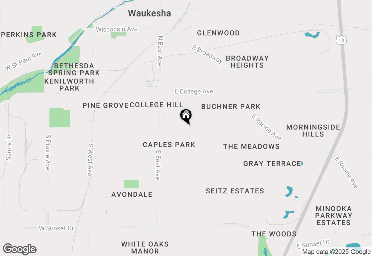 Map of 407 E Newhall Ave, Waukesha, WI 53186