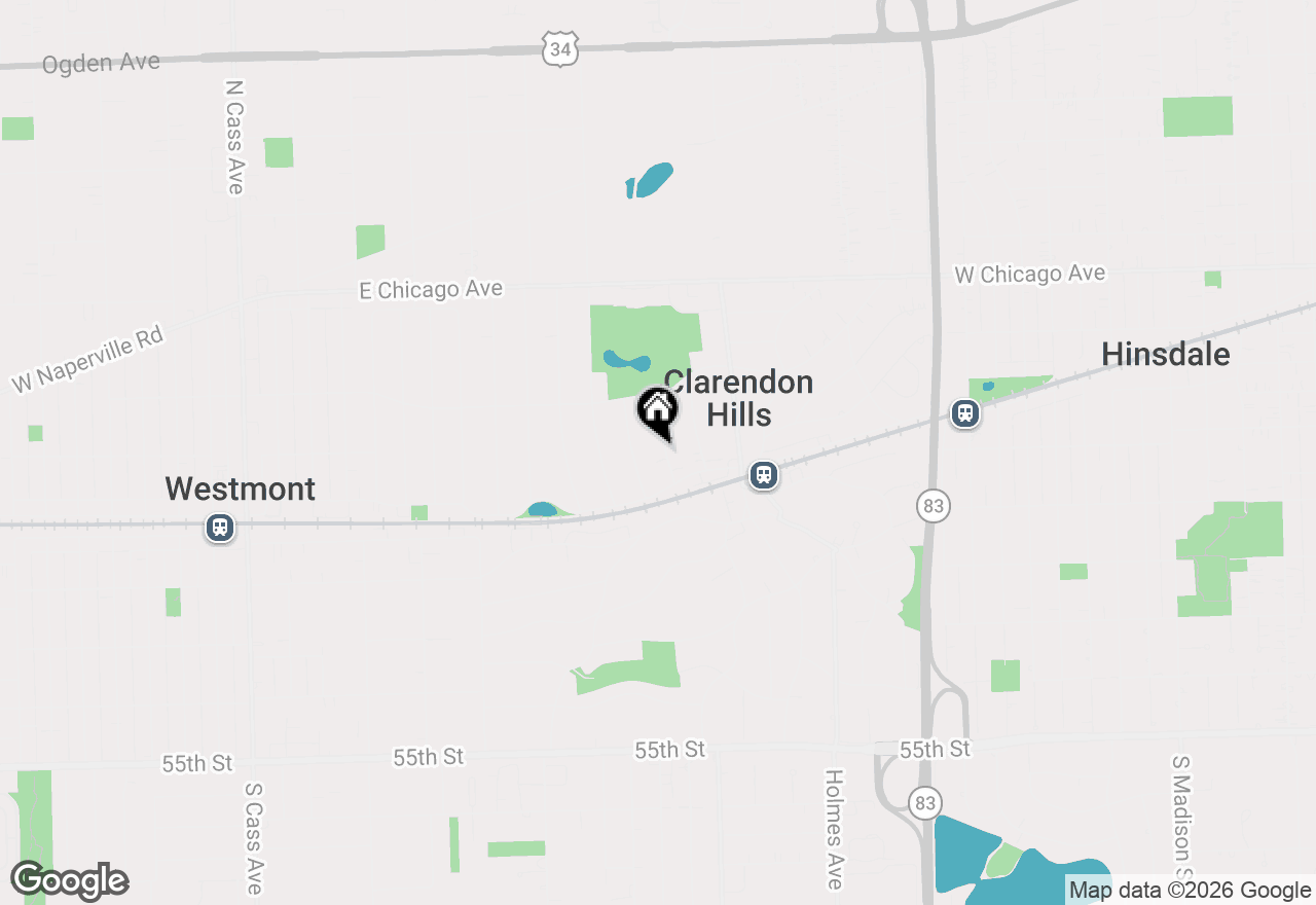 Map of 14 Blodgett Avenue, Clarendon Hills, IL 60514