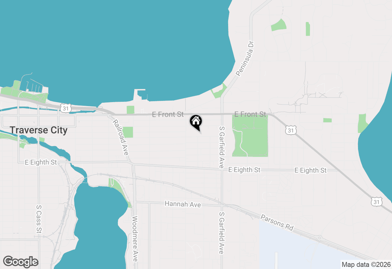Map of 921 Washington Street, Traverse City, MI 49686