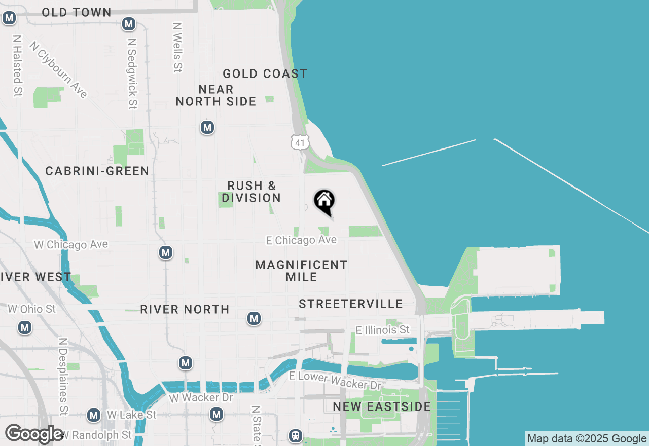 Map of 180 E Pearson Street #4407, Chicago, IL 60611