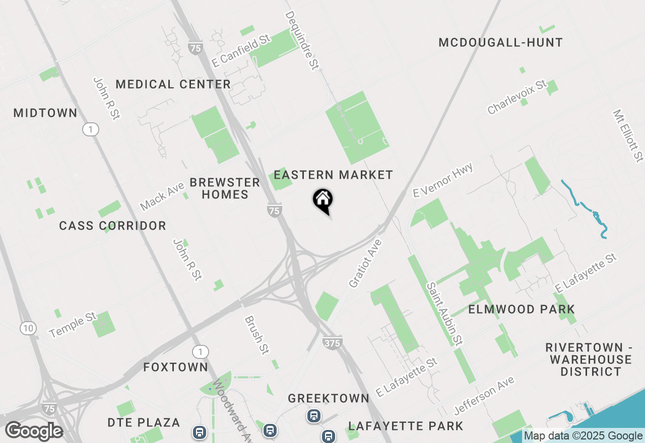 Map of 1337 Division Street, Detroit, MI 48207