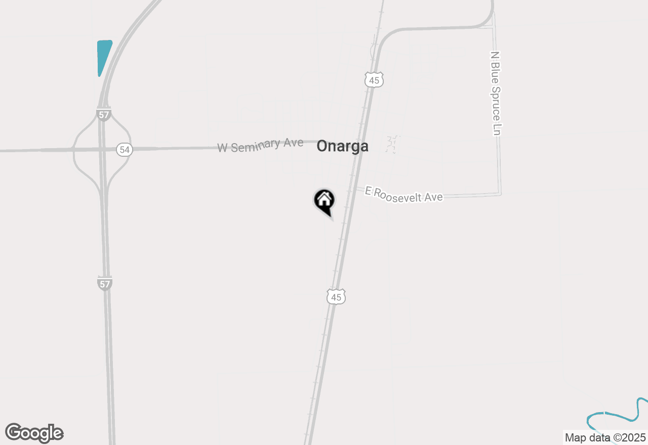 Map of 325 S Evergreen Street, Onarga, IL 60955