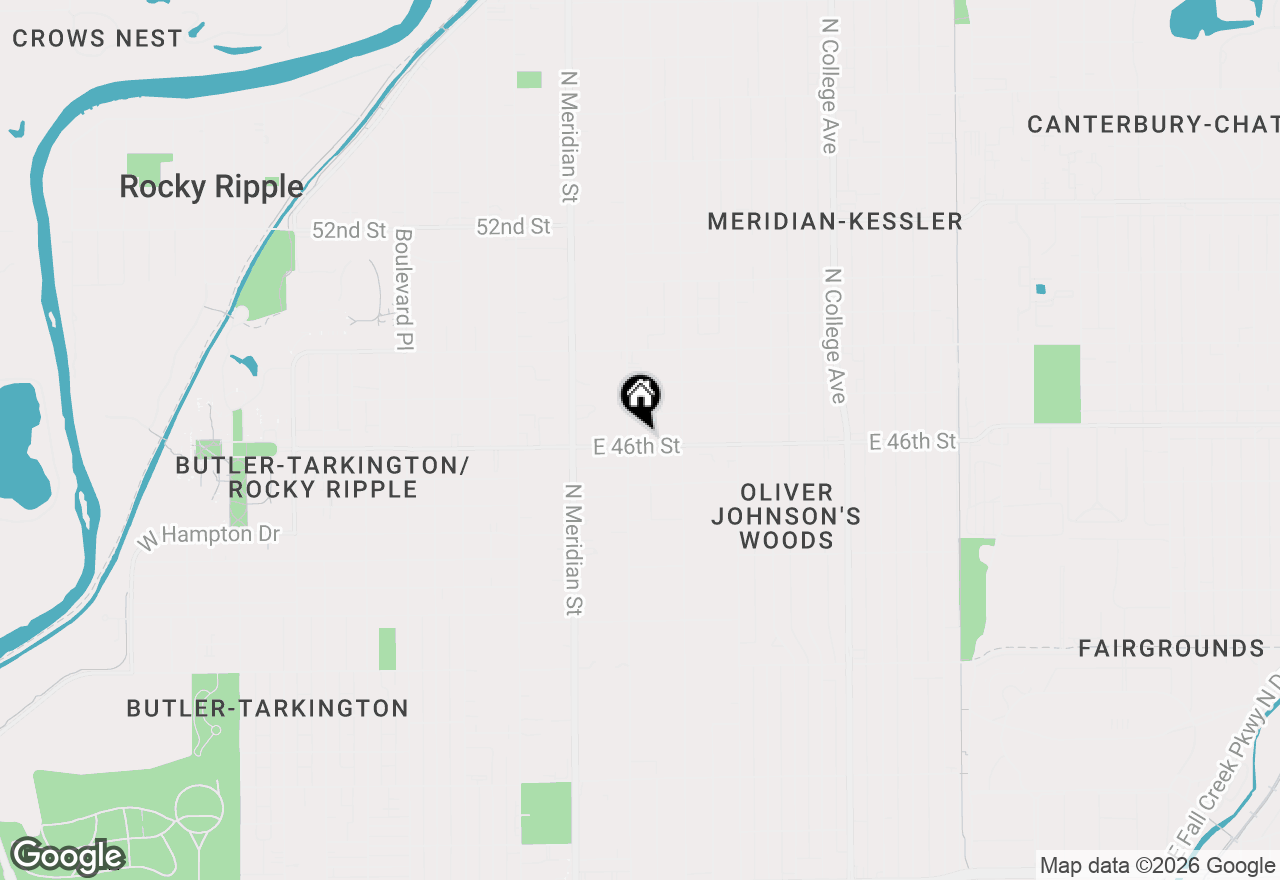 Map of 104 E 46th Street, Indianapolis, IN 46205