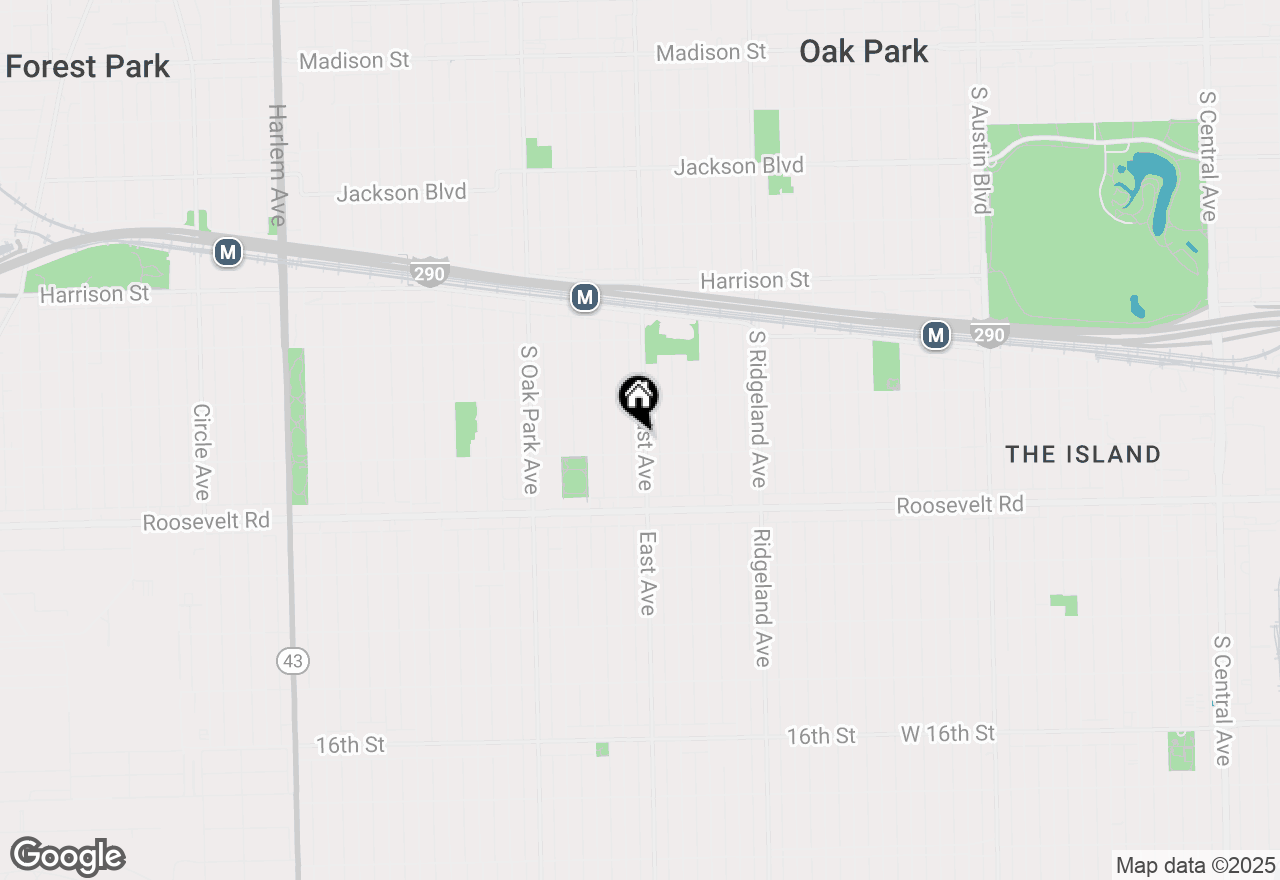 Map of 1137 S East Avenue, Oak Park, IL 60304