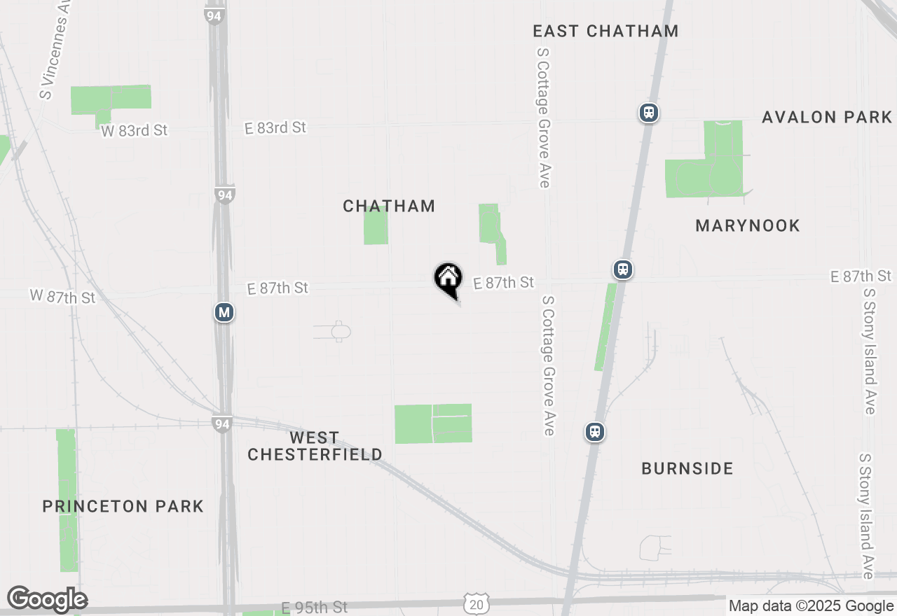 Map of 525 E 87th Place, Chicago, IL 60619