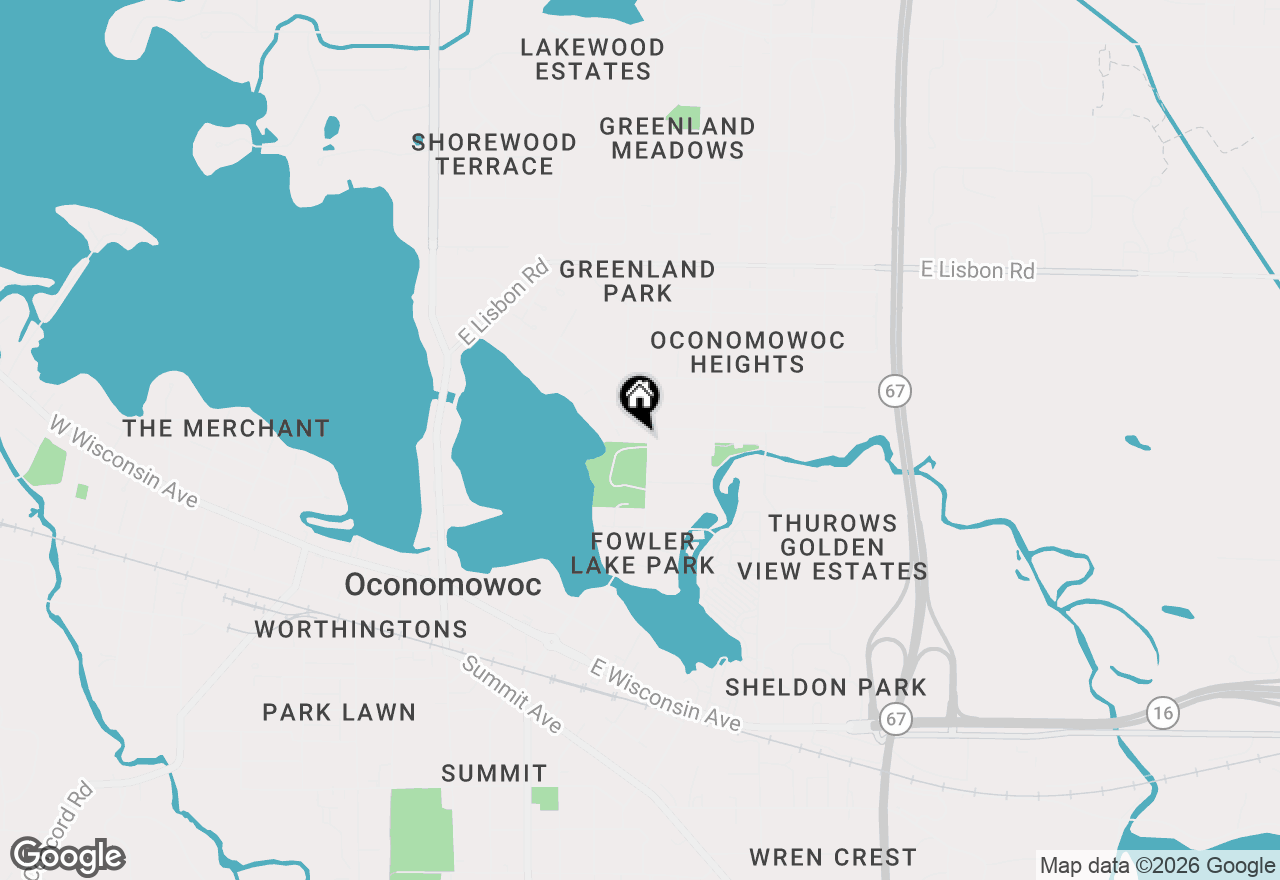 Map of 542 N Oakwood Ave, Oconomowoc, WI 53066