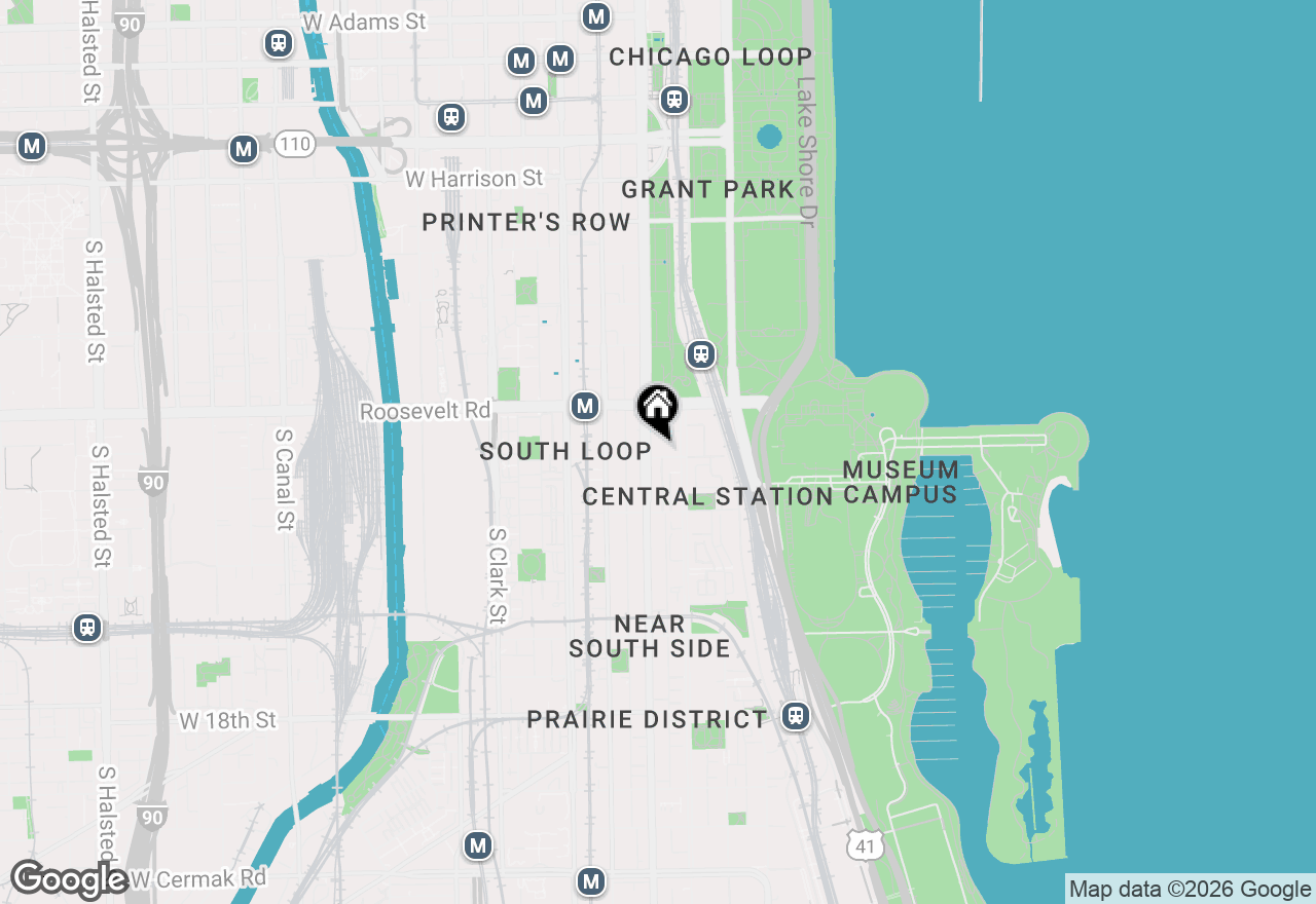 Map of 1255 S Michigan Avenue #1906, Chicago, IL 60605