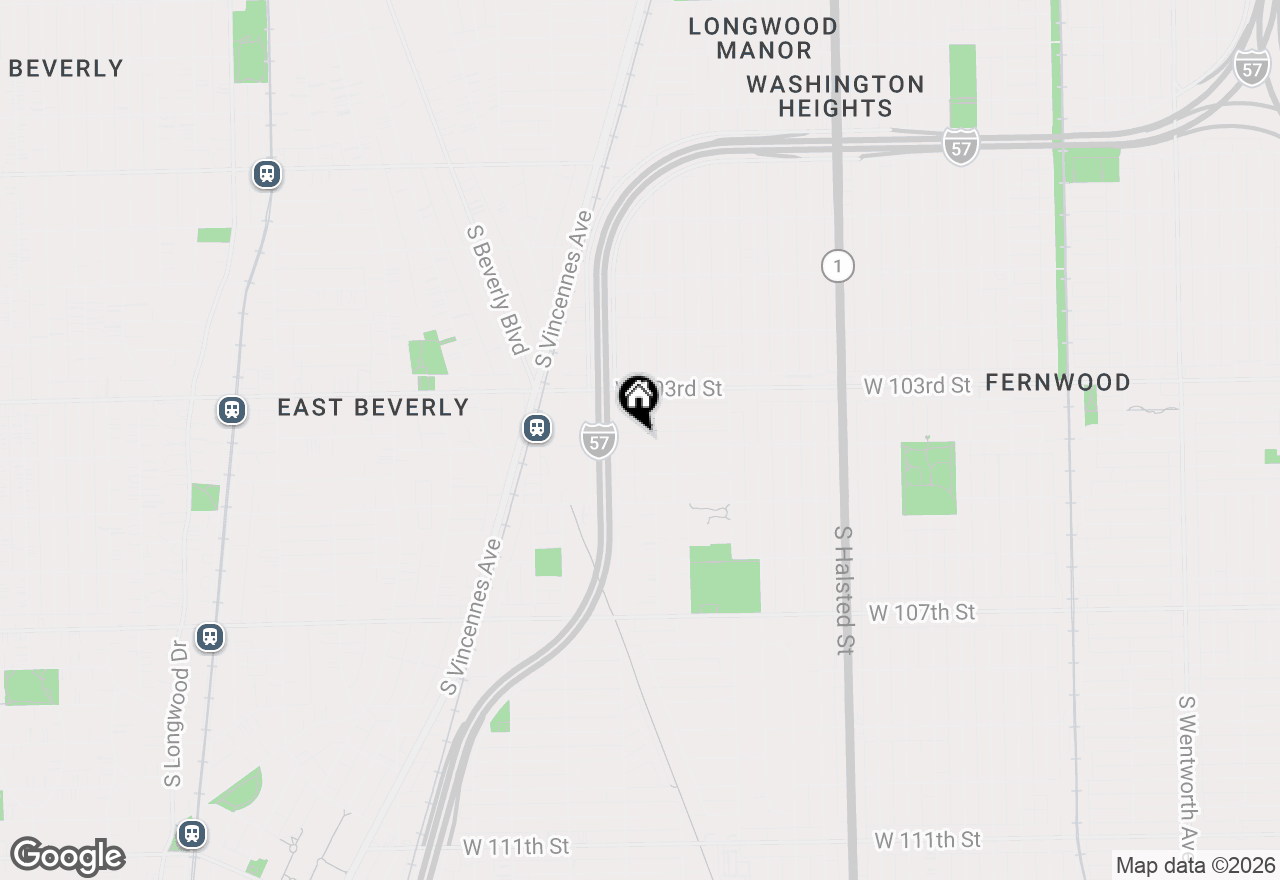 Map of 1134 W 104th Street, Chicago, IL 60643