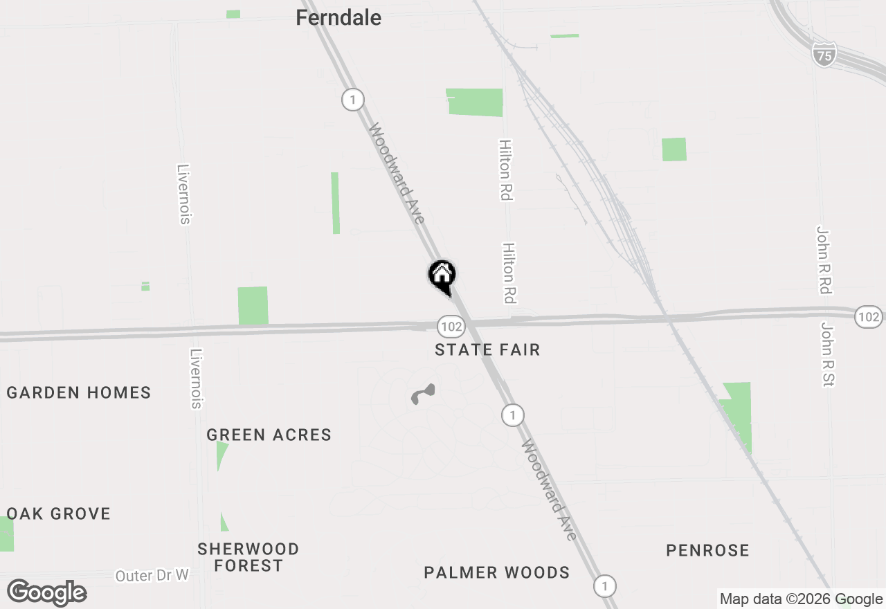 Map of 168 W Bennett Avenue, Ferndale, MI 48220