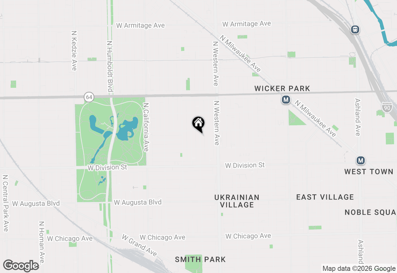 Map of 1340 N Campbell Avenue #3, Chicago, IL 60622