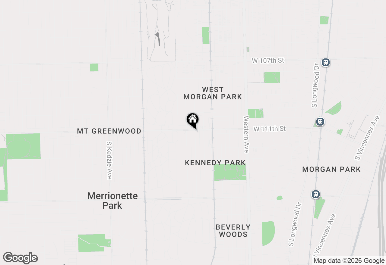 Map of 11106 S Washtenaw Avenue #2W, Chicago, IL 60655