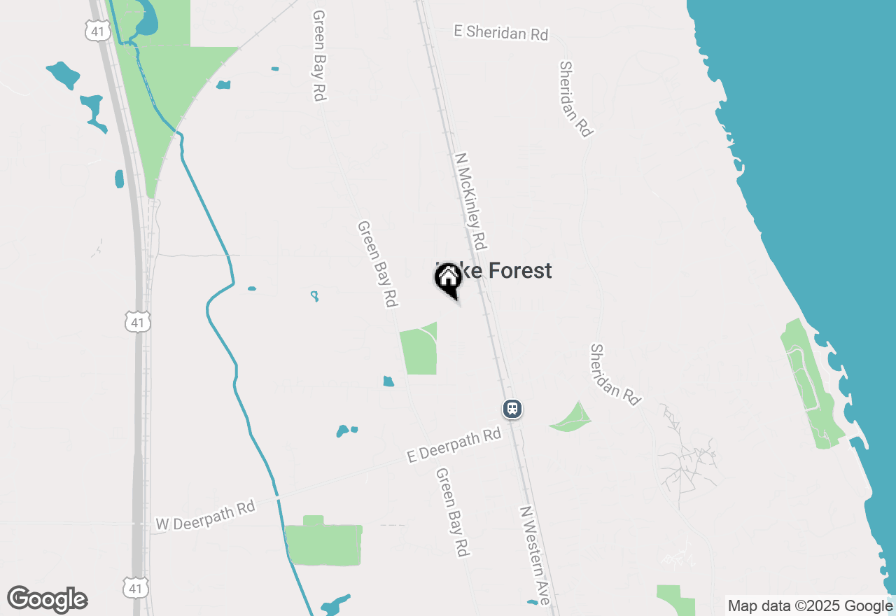 Map of 150 E Woodland Road, Lake Forest, IL 60045