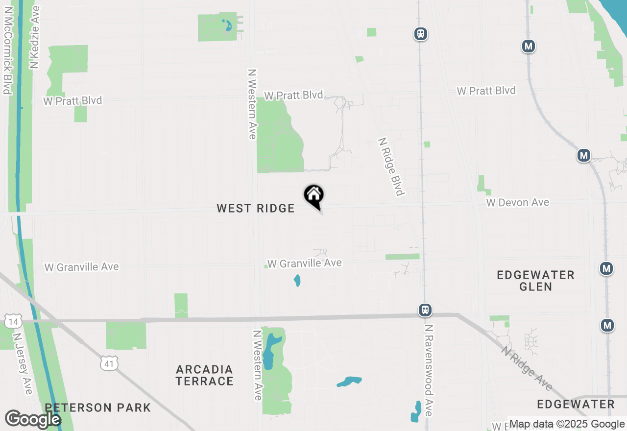 Map of 6341 N Leavitt Street, Chicago, IL 60659