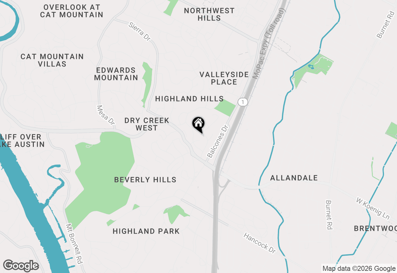 Map of 5706 Highland Hills Cir, Austin, TX 78731