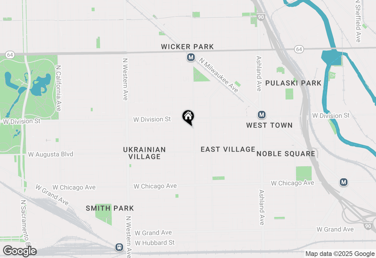 Map of 2021 W Haddon Avenue, Chicago, IL 60622